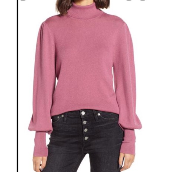 NEW J.Crew 💯 Marino Wool Puffs Sleeve Turtleneck Sweater Size  M - Picture 5 of 11